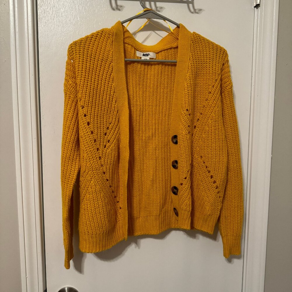Golden mustard yellow cropped cardigan